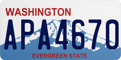 WA license plate APA4670