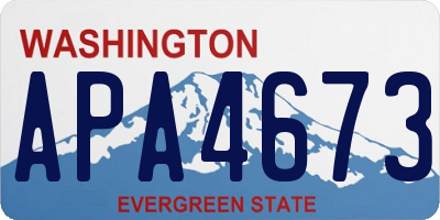 WA license plate APA4673