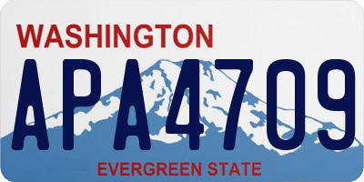 WA license plate APA4709