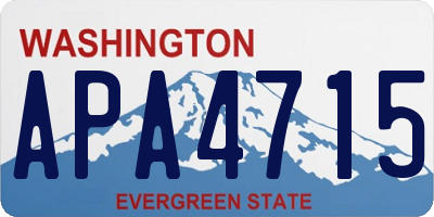 WA license plate APA4715