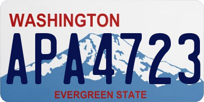 WA license plate APA4723