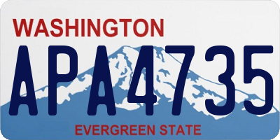 WA license plate APA4735