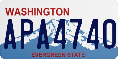 WA license plate APA4740