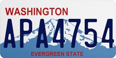 WA license plate APA4754