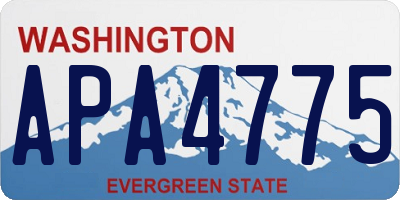 WA license plate APA4775