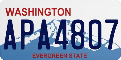 WA license plate APA4807