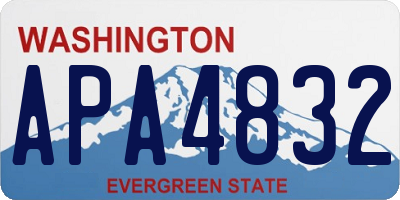 WA license plate APA4832
