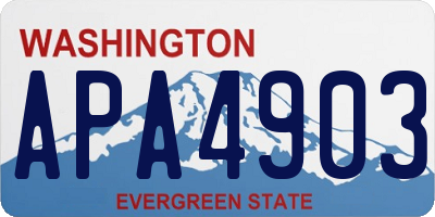 WA license plate APA4903