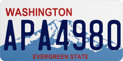 WA license plate APA4980