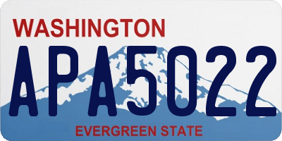 WA license plate APA5022