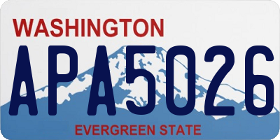 WA license plate APA5026