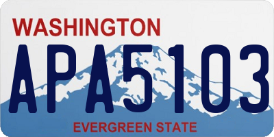 WA license plate APA5103