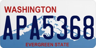 WA license plate APA5368