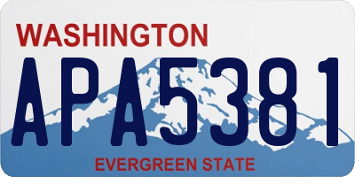 WA license plate APA5381