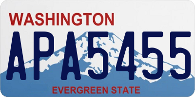 WA license plate APA5455