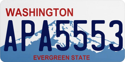 WA license plate APA5553