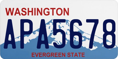 WA license plate APA5678