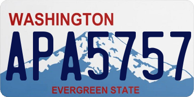 WA license plate APA5757