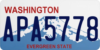 WA license plate APA5778