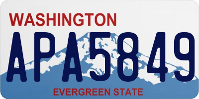 WA license plate APA5849