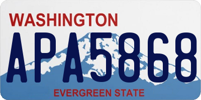 WA license plate APA5868