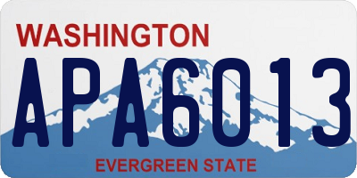 WA license plate APA6013