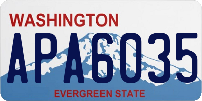 WA license plate APA6035