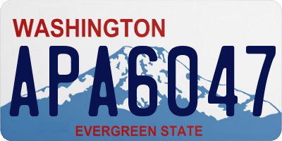 WA license plate APA6047