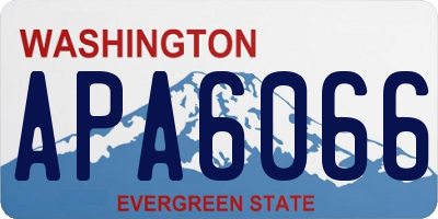 WA license plate APA6066