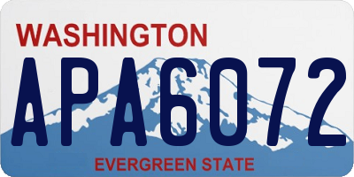WA license plate APA6072