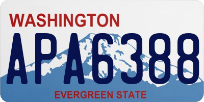 WA license plate APA6388