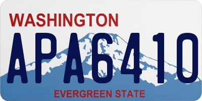 WA license plate APA6410