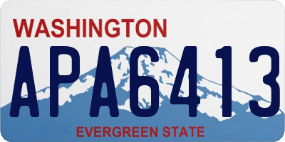 WA license plate APA6413