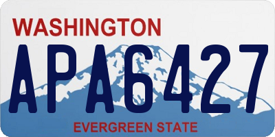 WA license plate APA6427