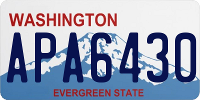WA license plate APA6430