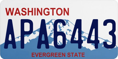WA license plate APA6443