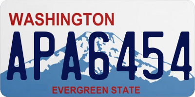 WA license plate APA6454