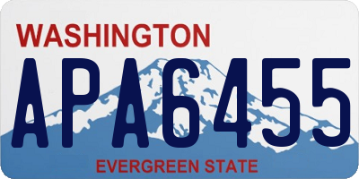 WA license plate APA6455