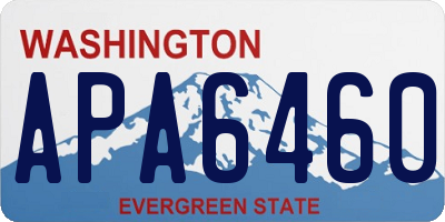 WA license plate APA6460