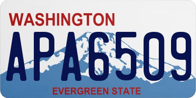 WA license plate APA6509
