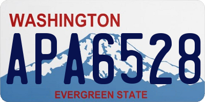WA license plate APA6528