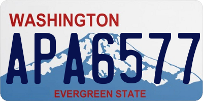 WA license plate APA6577
