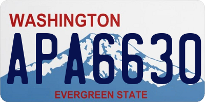 WA license plate APA6630