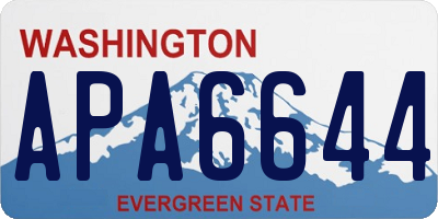 WA license plate APA6644