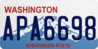 WA license plate APA6698