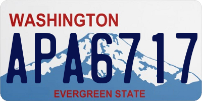 WA license plate APA6717