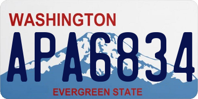 WA license plate APA6834