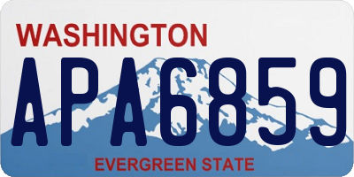 WA license plate APA6859