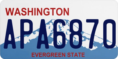 WA license plate APA6870