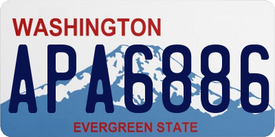 WA license plate APA6886